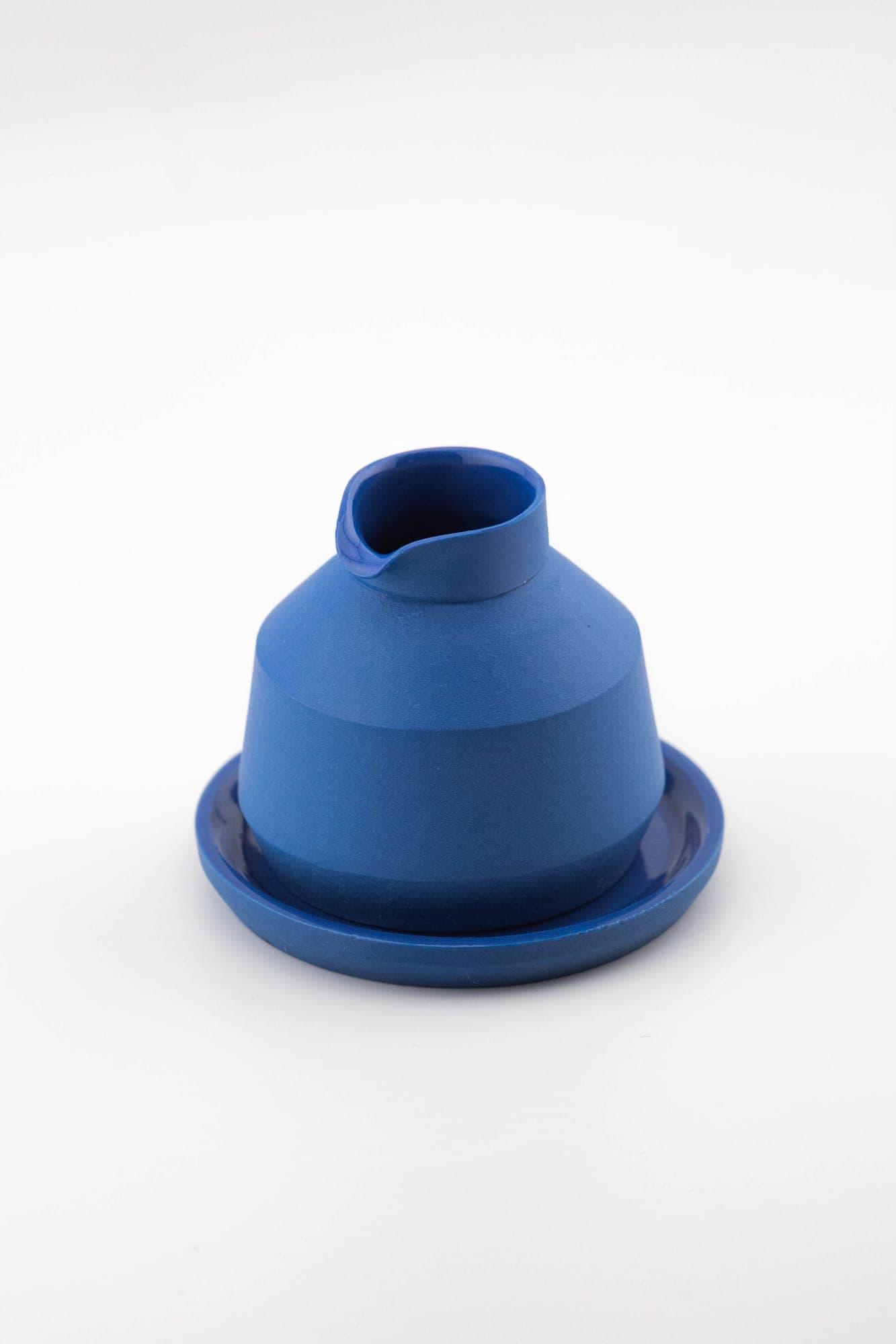 Cobalt jug and saucer